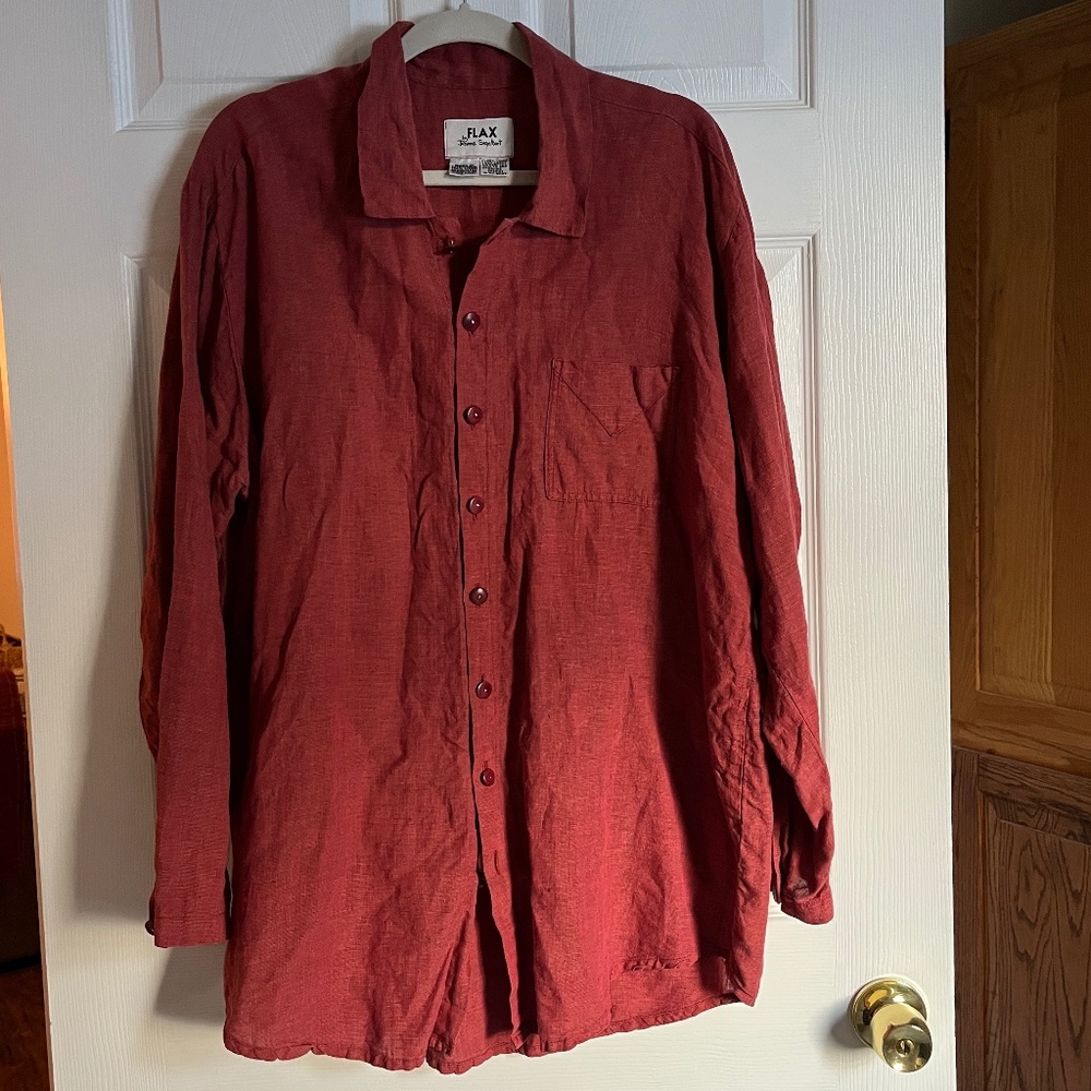 FLAX by Jeanne Engelhart 100% linen button down